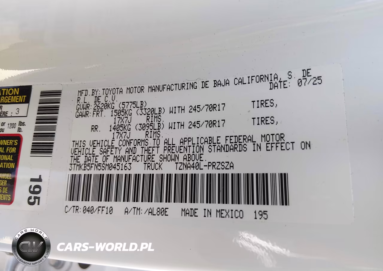 2025 Toyota Tacoma Sr5 VIN:3TMKB5FN5SM045163 - 9