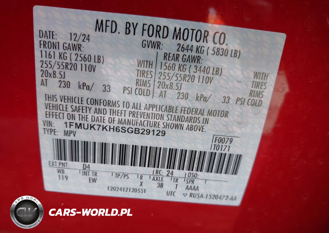 2025 Ford Explorer St-Line VIN:1FMUK7KH6SGB29129 - 9
