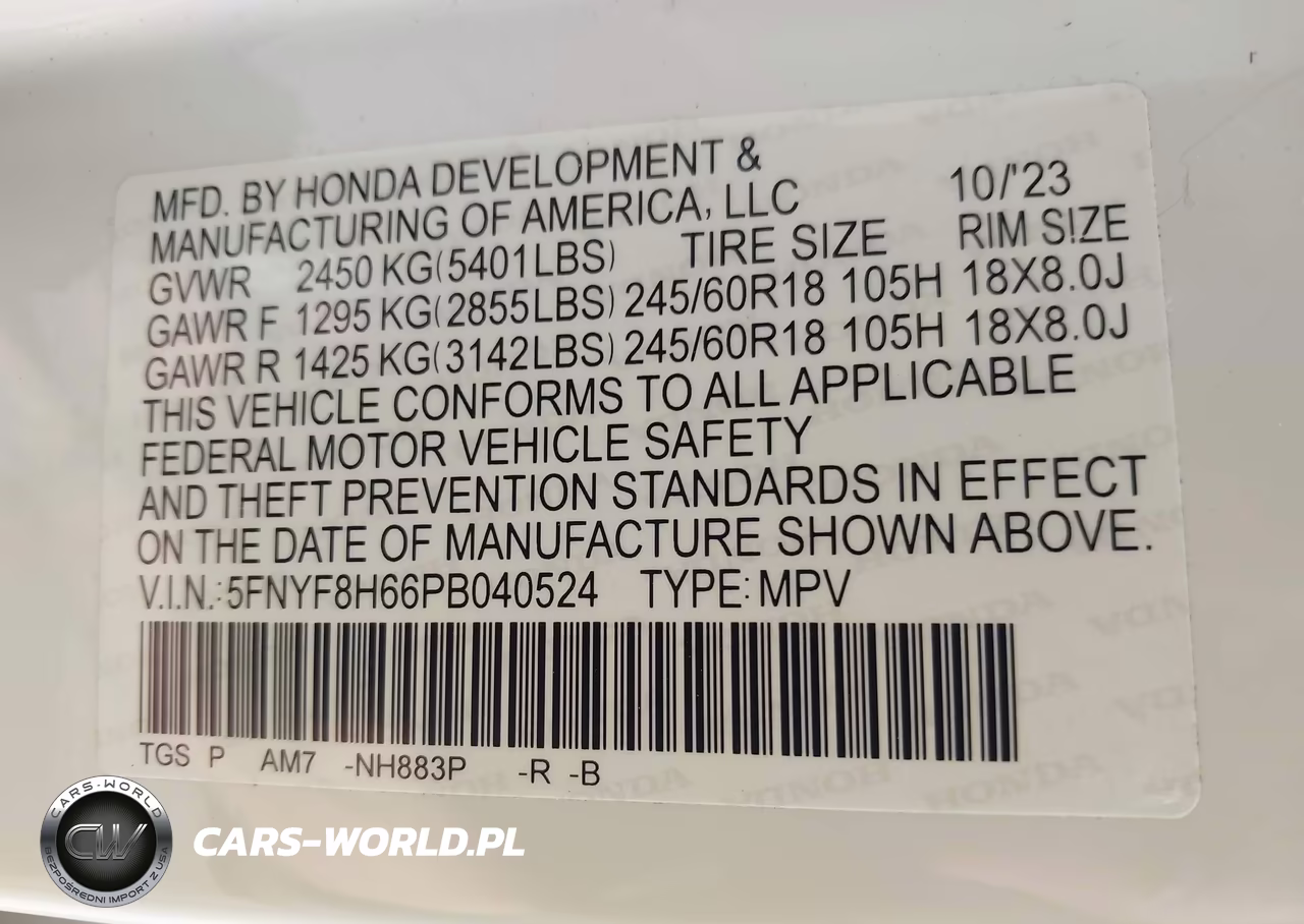 2023 Honda Passport Awd Trailsport VIN:5FNYF8H66PB040524 - 9