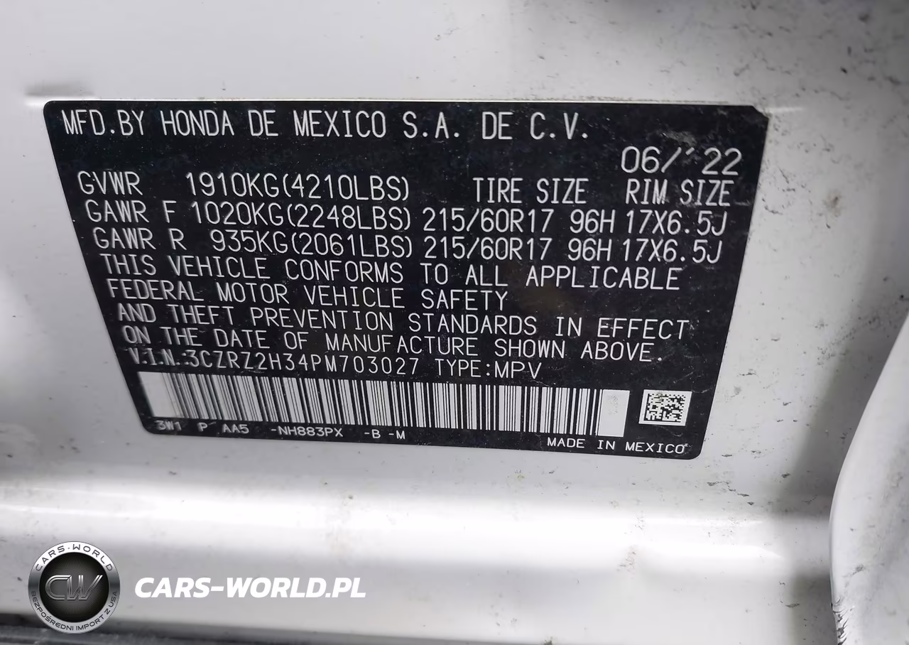 2023 Honda Hr-V Awd Lx VIN:3CZRZ2H34PM703027 - 9