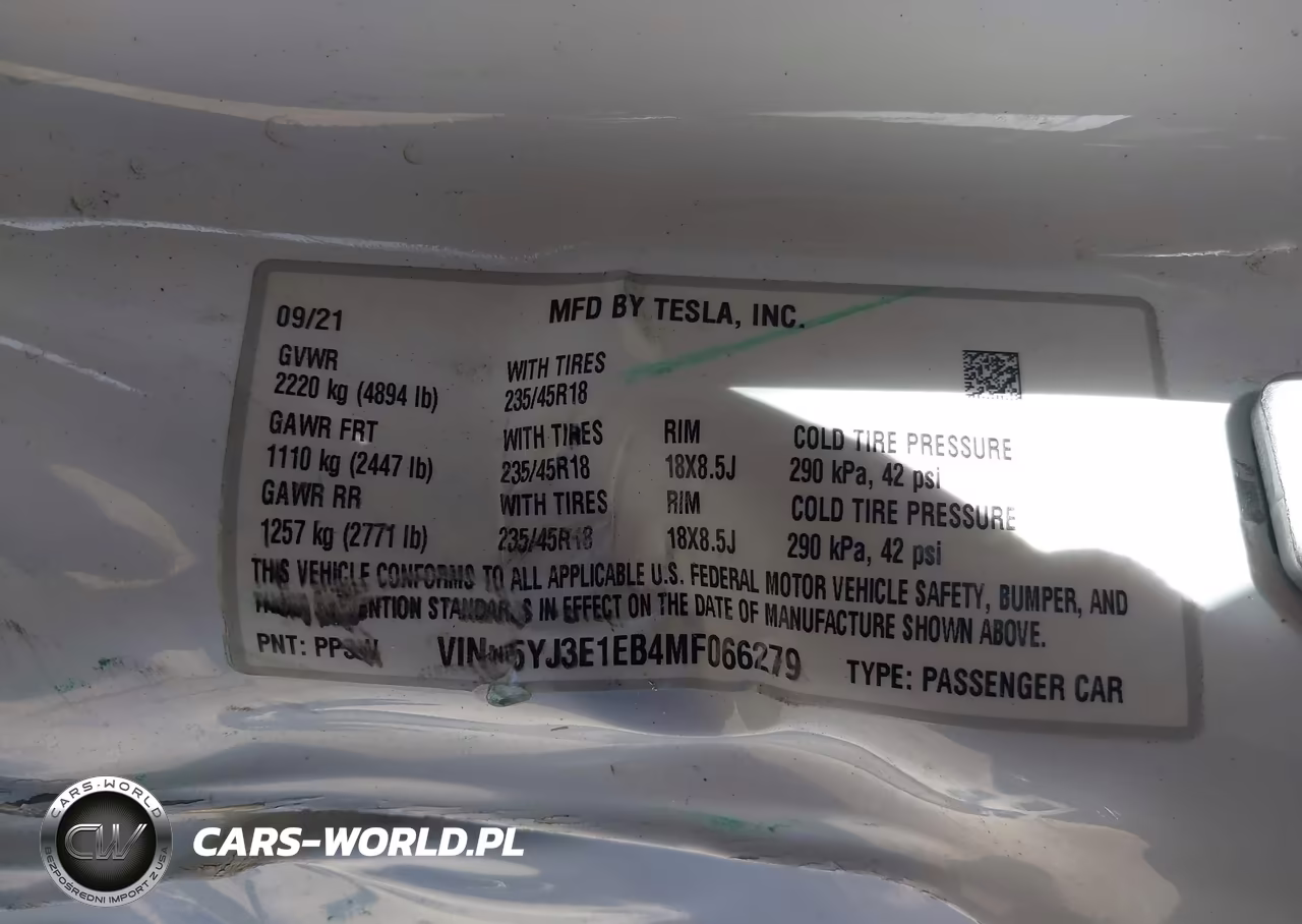2021 Tesla Model 3 Long Range Dual Motor All-Wheel Drive VIN:5YJ3E1EB4MF066279 - 8