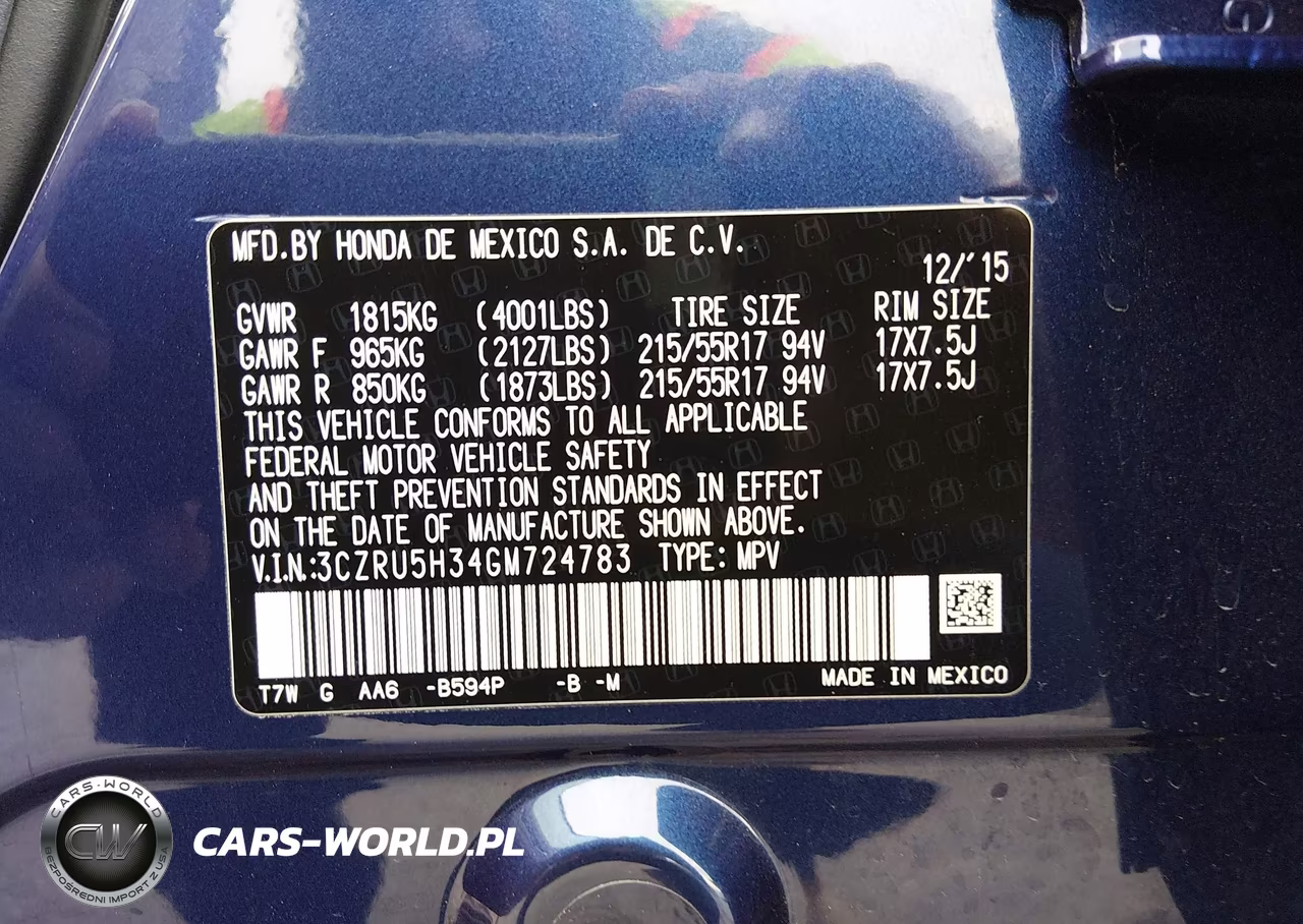 2016 Honda Hr-V Lx VIN:3CZRU5H34GM724783 - 9