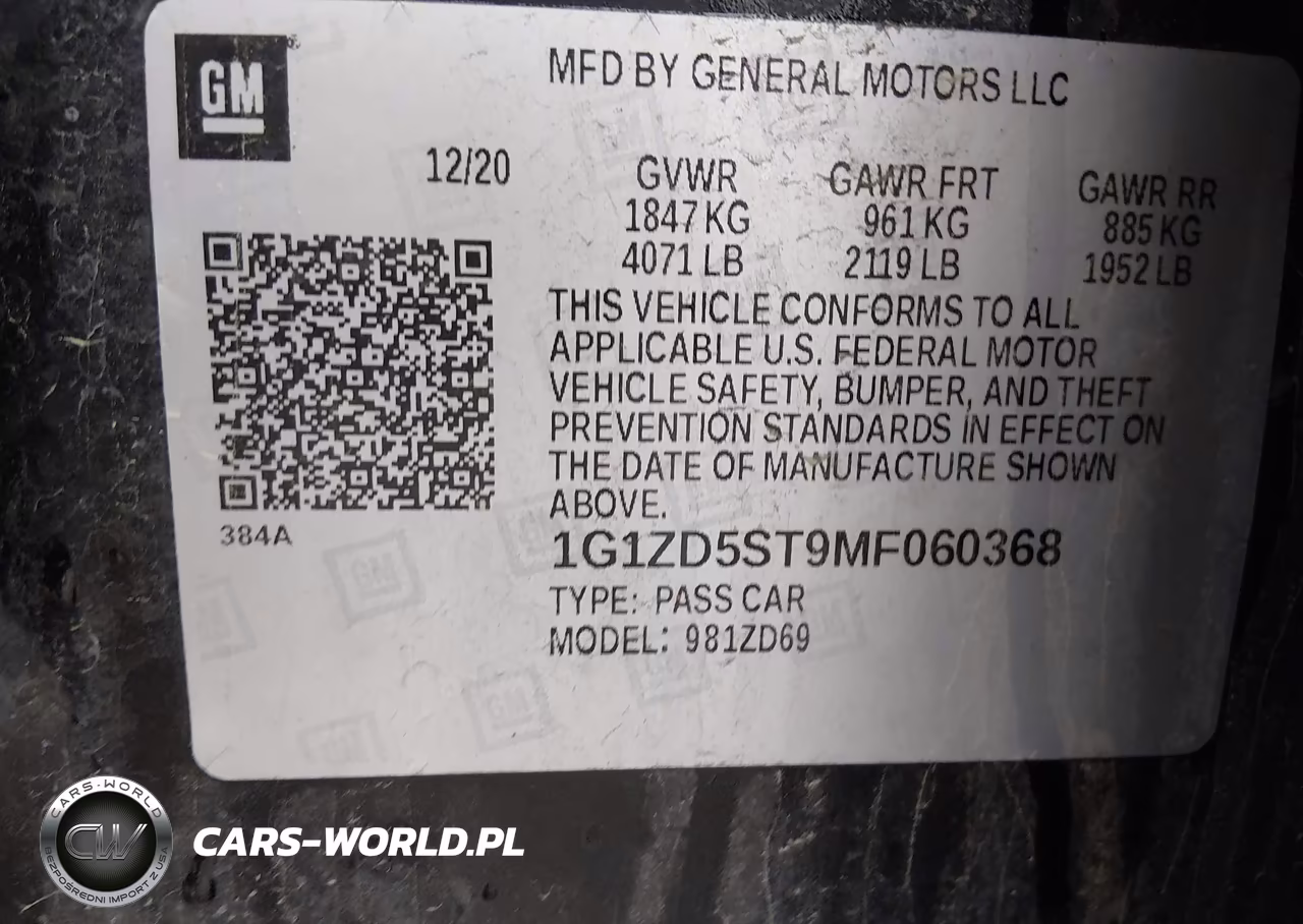 2021 Chevrolet Malibu Fwd Lt VIN:1G1ZD5ST9MF060368 - 9