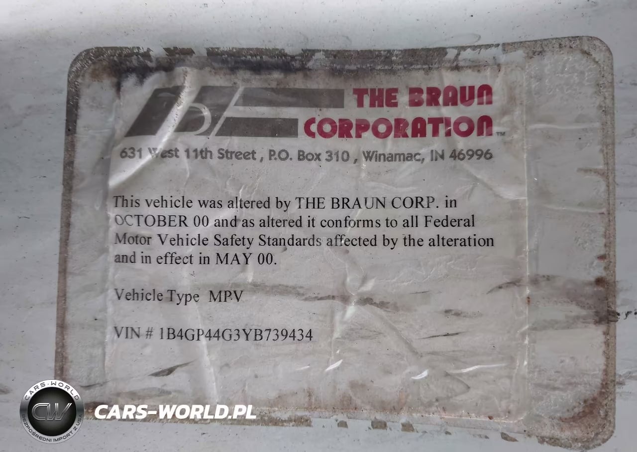 2000 Dodge Grand Caravan Se VIN:1B4GP44G3YB739434 - 9