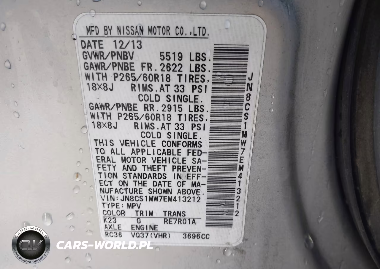 2014 Infiniti Qx70 VIN:JN8CS1MW7EM413212 - 9