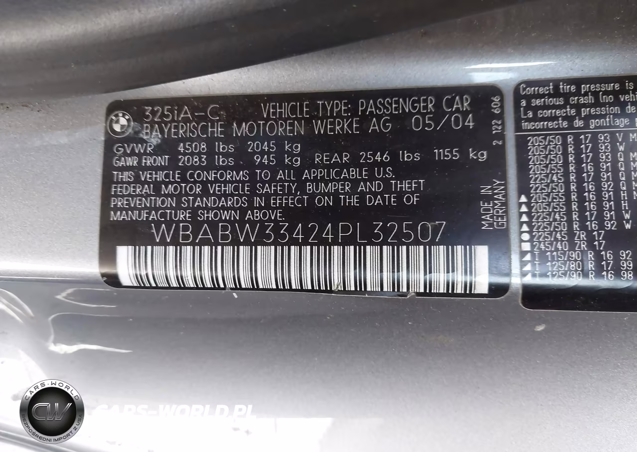 2004 BMW 325Ci VIN:WBABW33424PL32507 - 9