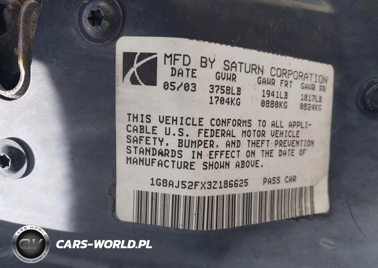 2003 Saturn Ion 2 VIN:1G8AJ52FX3Z186625 - 9