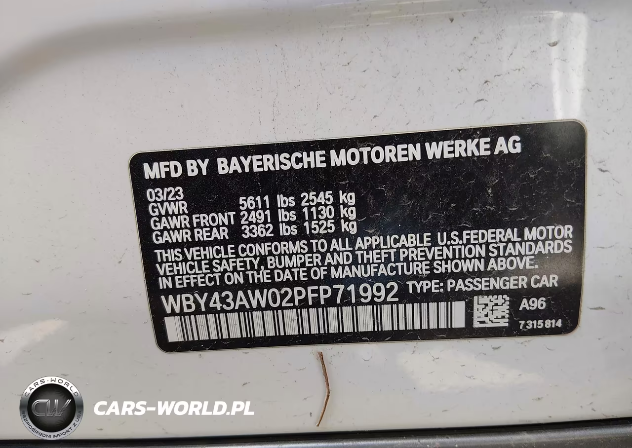 2023 BMW I4 Edrive35 VIN:WBY43AW02PFP71992 - 9
