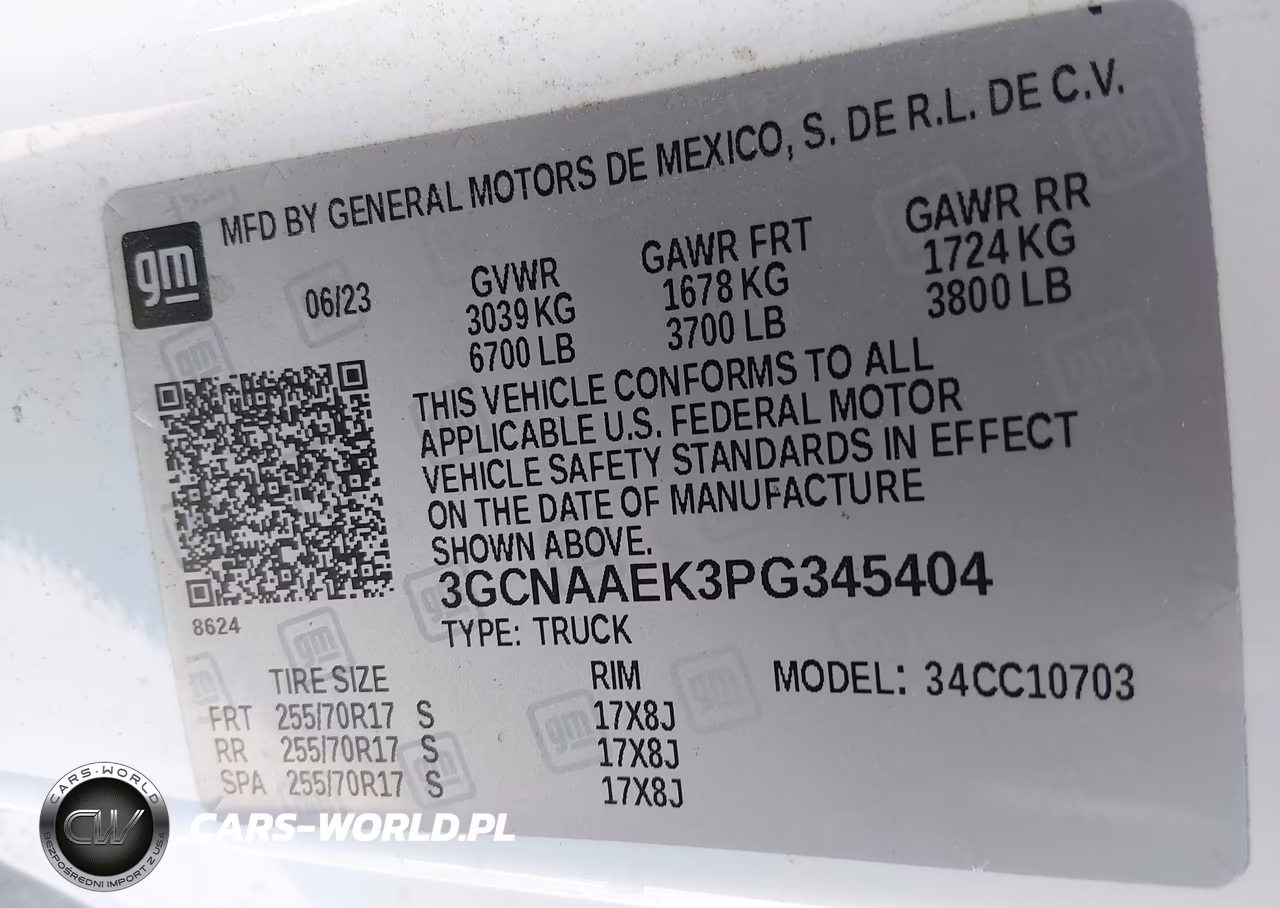 2023 Chevrolet Silverado 1500 2Wd Standard Bed Wt VIN:3GCNAAEK3PG345404 - 9