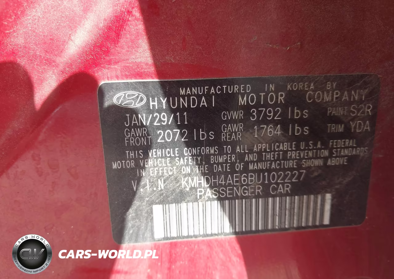 2011 Hyundai Elantra Limited (Ulsan Plant) VIN:KMHDH4AE6BU102227 - 9