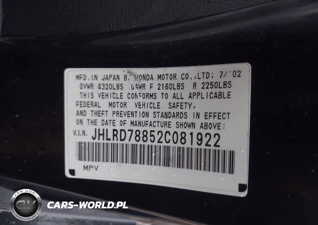2002 Honda Cr-V Ex VIN:JHLRD78852C081922 - 9