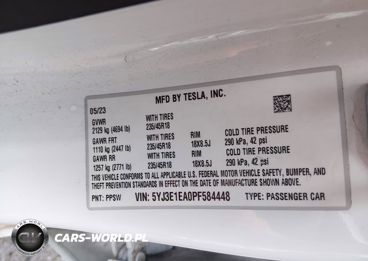 2023 Tesla Model 3 Rear-Wheel Drive VIN:5YJ3E1EA0PF584448 - 9
