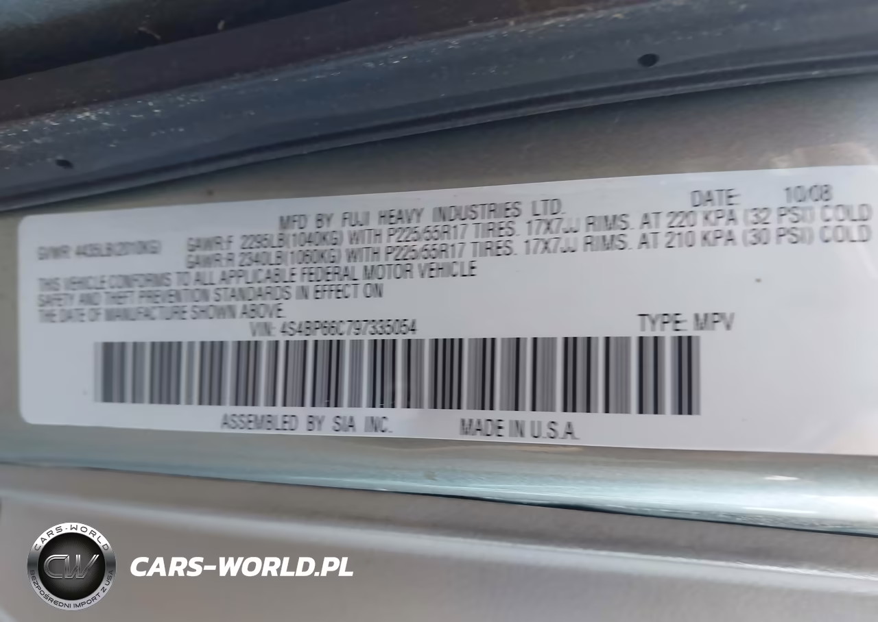 2009 Subaru Outback 2.5I Limited VIN:4S4BP66C797335054 - 9