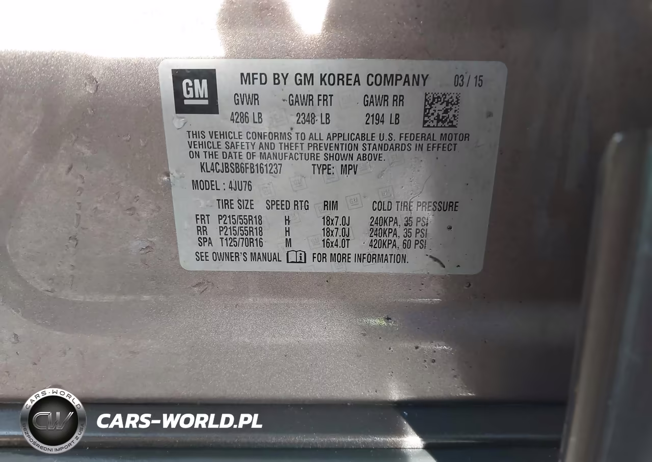 2015 Buick Encore Convenience VIN:KL4CJBSB6FB161237 - 9