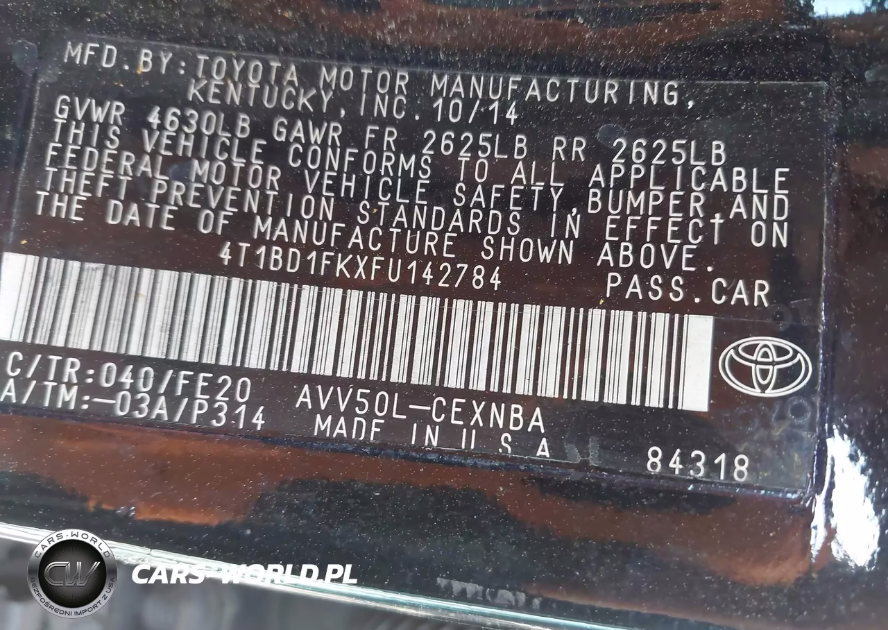 2015 Toyota Camry Hybrid Le VIN:4T1BD1FKXFU142784 - 9