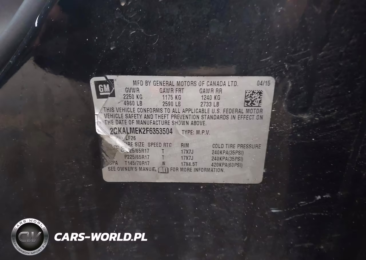 2015 GMC Terrain Sle-1 VIN:2GKALMEK2F6353504 - 9