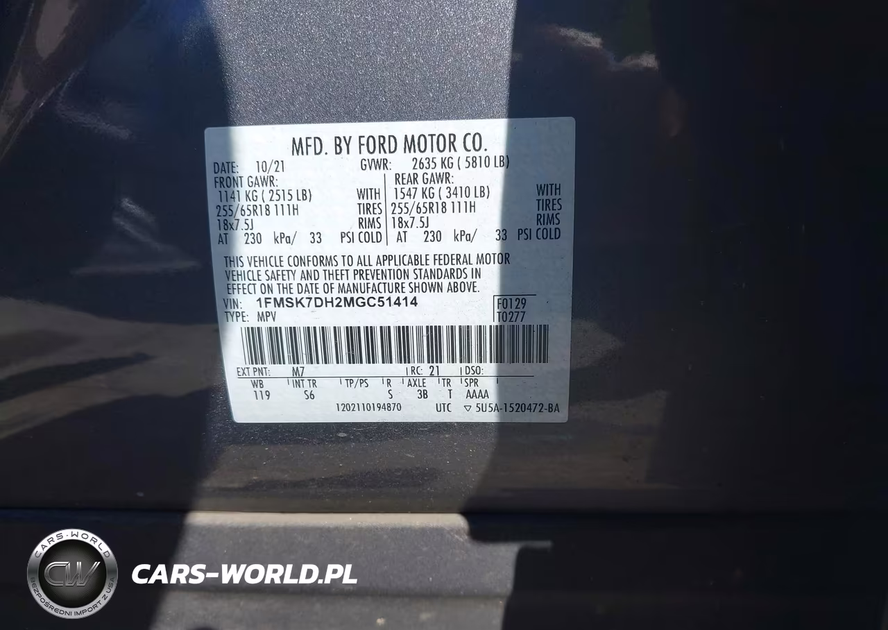 2021 Ford Explorer Xlt VIN:1FMSK7DH2MGC51414 - 9