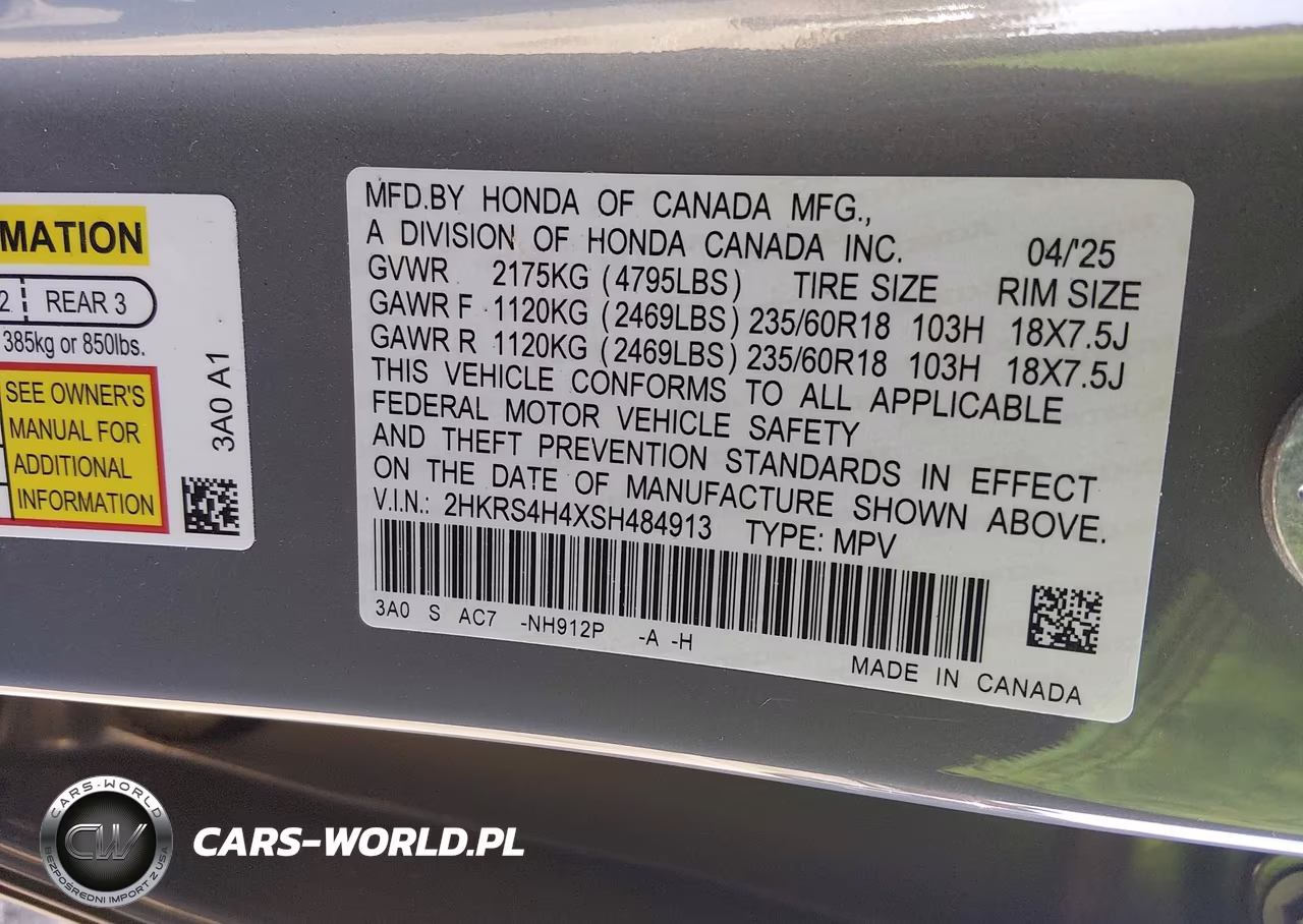 2025 Honda Cr-V Ex Awd VIN:2HKRS4H4XSH484913 - 9