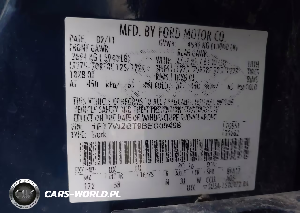 2011 Ford F-250 Lariat VIN:1FT7W2BT9BEC09498 - 9