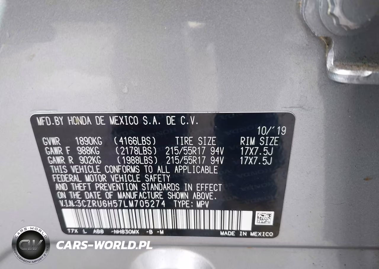 2020 Honda Hr-V Awd Ex VIN:3CZRU6H57LM705274 - 9