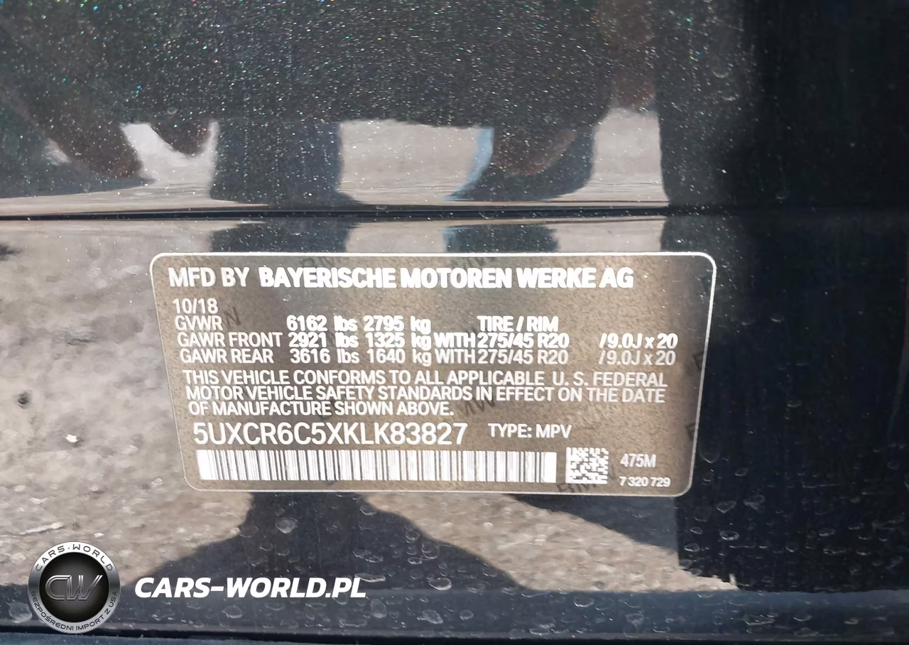 2019 BMW X5 xDrive40I VIN:5UXCR6C5XKLK83827 - 9