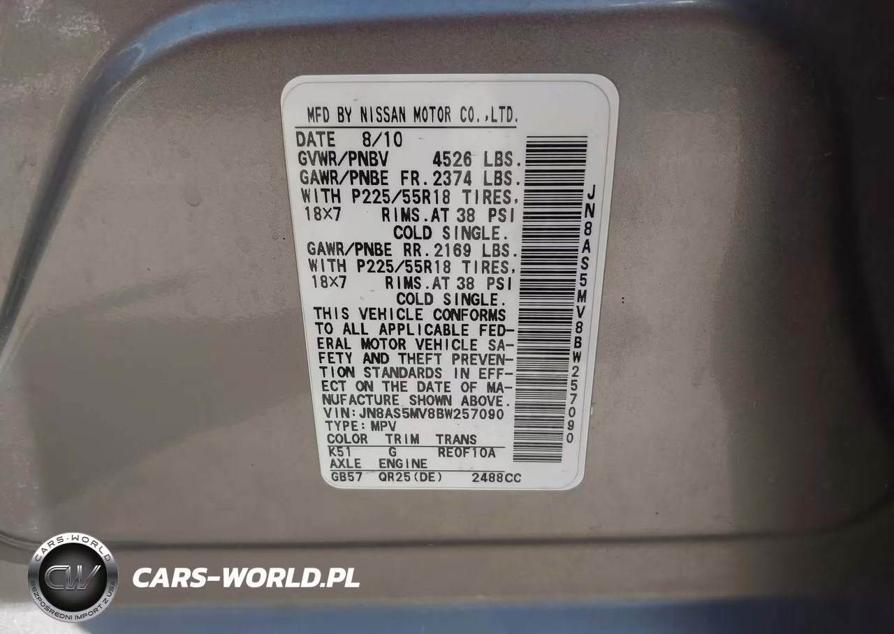 2011 Nissan Rogue Sv VIN:JN8AS5MV8BW257090 - 9
