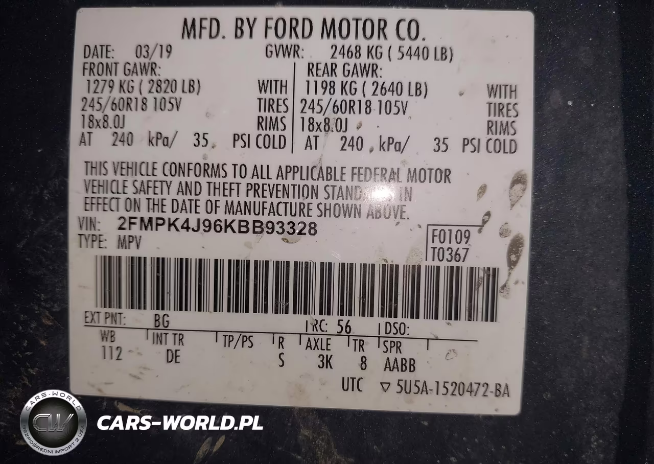 2019 Ford Edge Sel VIN:2FMPK4J96KBB93328 - 9
