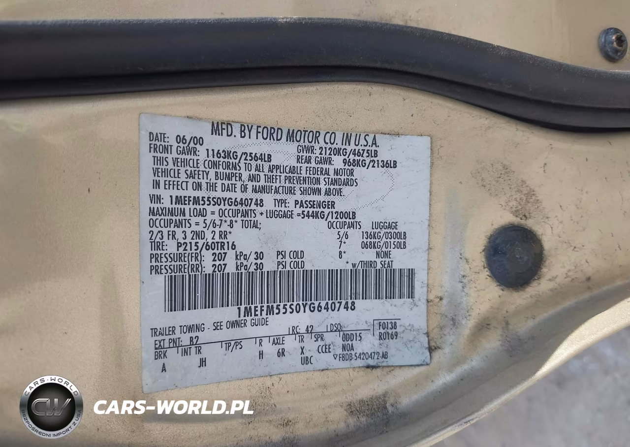 2000 Mercury Sable Ls Premium VIN:1MEFM55S0YG640748 - 9