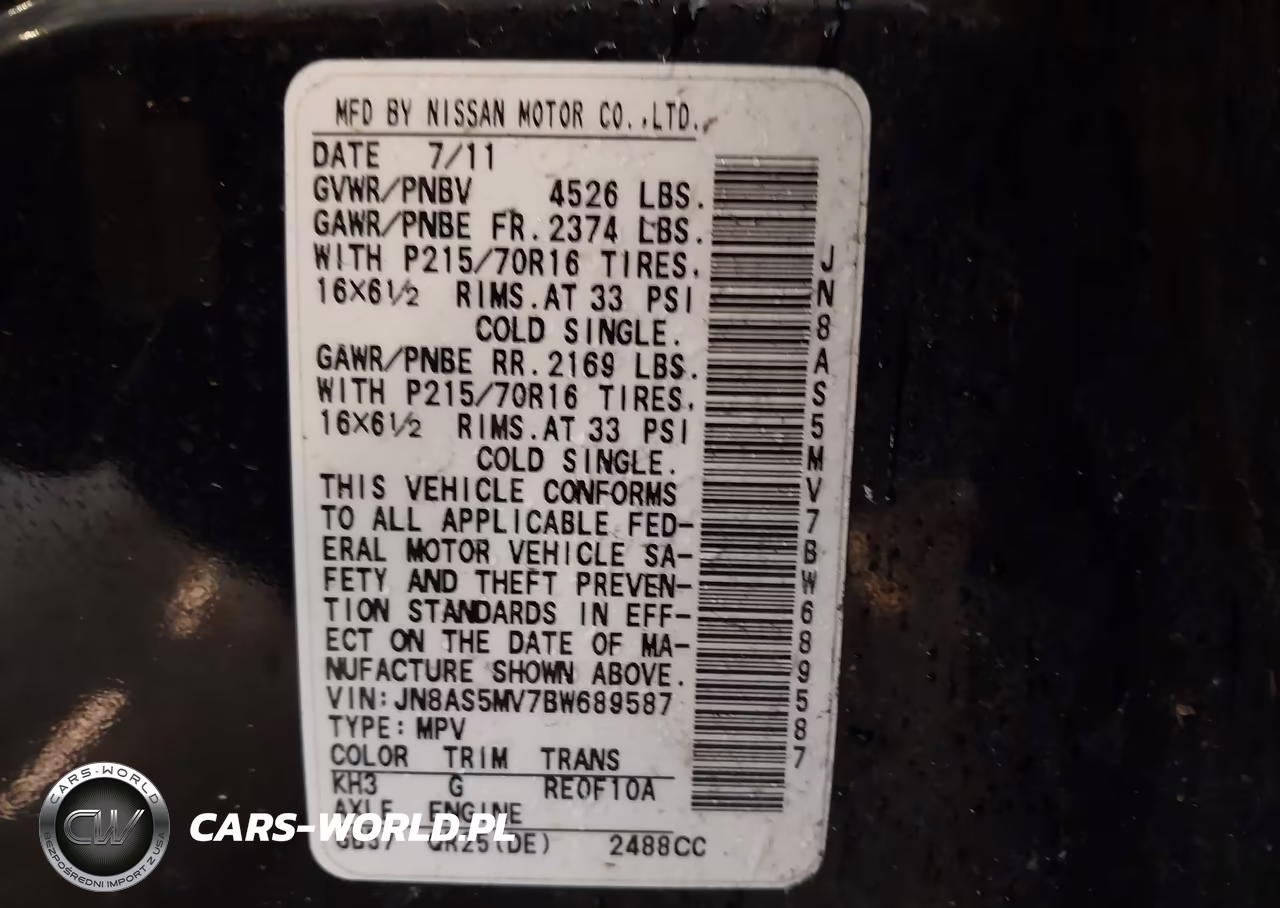 2011 Nissan Rogue S VIN:JN8AS5MV7BW689587 - 9