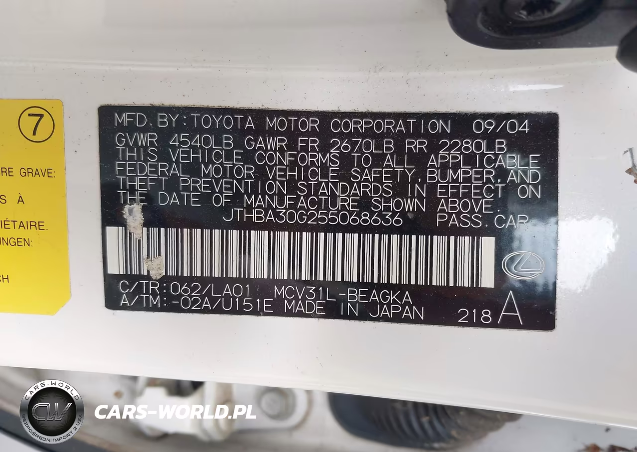 2005 Lexus Es 330 VIN:JTHBA30G255068636 - 9