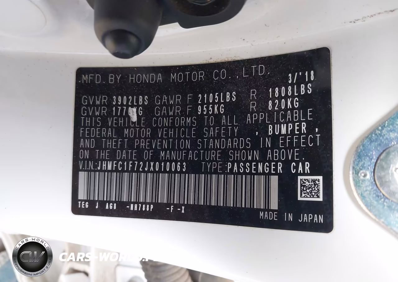 2018 Honda Civic Ex-L VIN:JHMFC1F72JX010063 - 9
