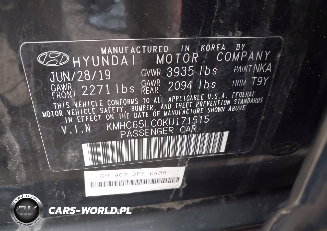 2019 Hyundai Ioniq Hybrid Blue VIN:KMHC65LC0KU171515 - 9