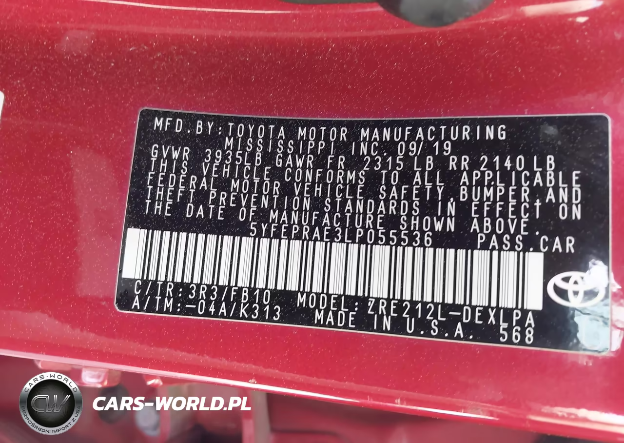 2020 Toyota Corolla Le VIN:5YFEPRAE3LP055536 - 9