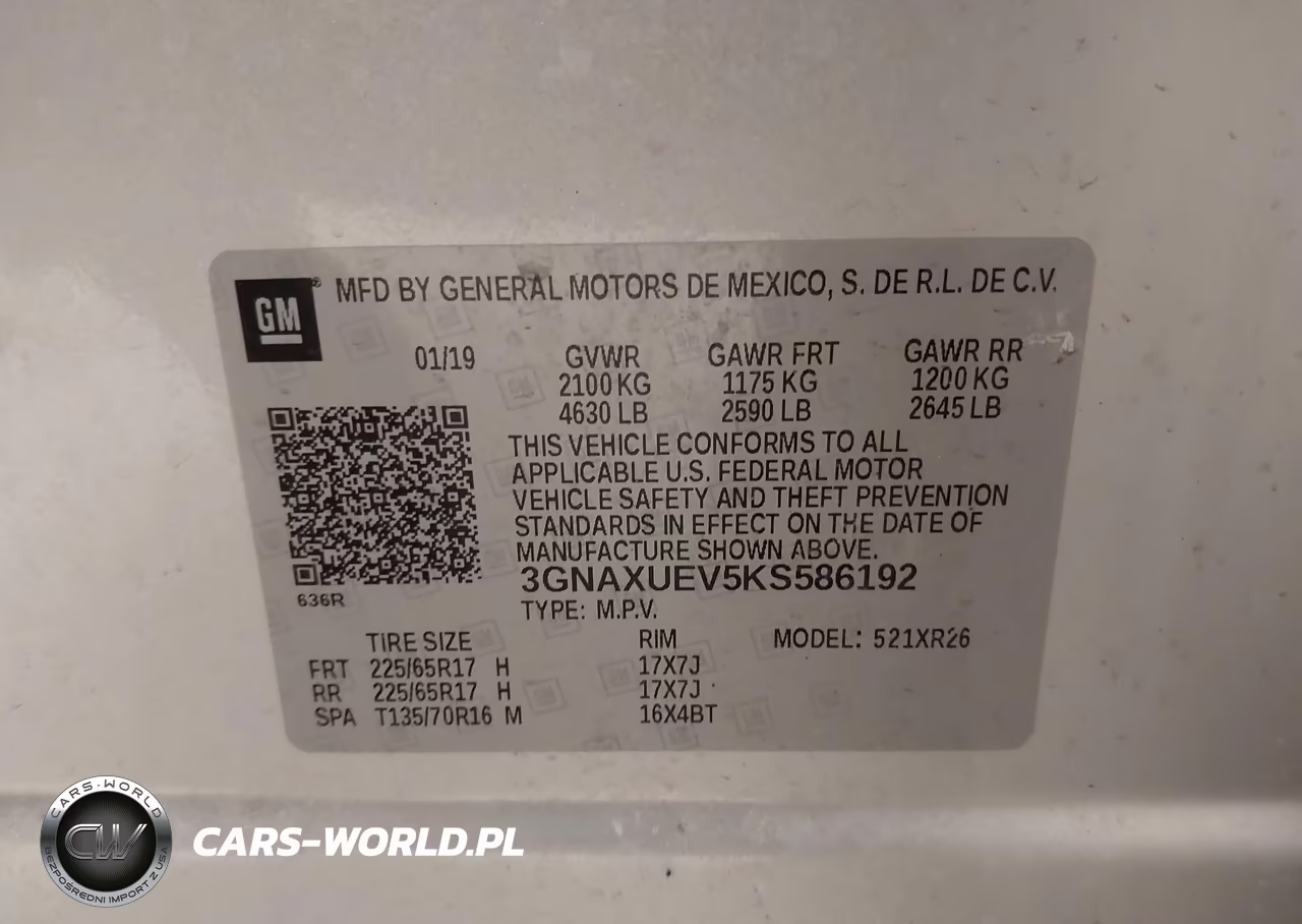 2019 Chevrolet Equinox Lt VIN:3GNAXUEV5KS586192 - 9