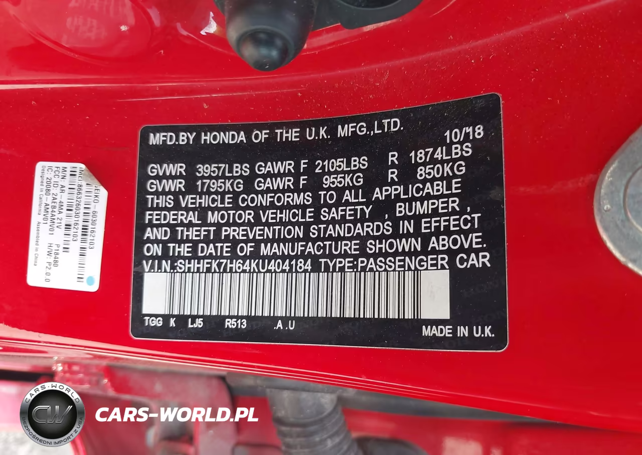 2019 Honda Civic Ex VIN:SHHFK7H64KU404184 - 9
