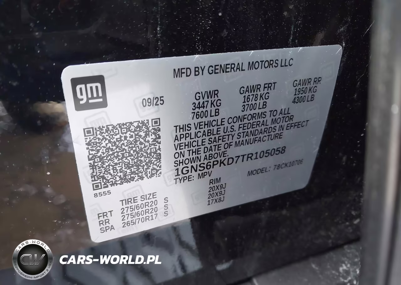 2026 Chevrolet Tahoe 4Wd Z71 VIN:1GNS6PKD7TR105058 - 9