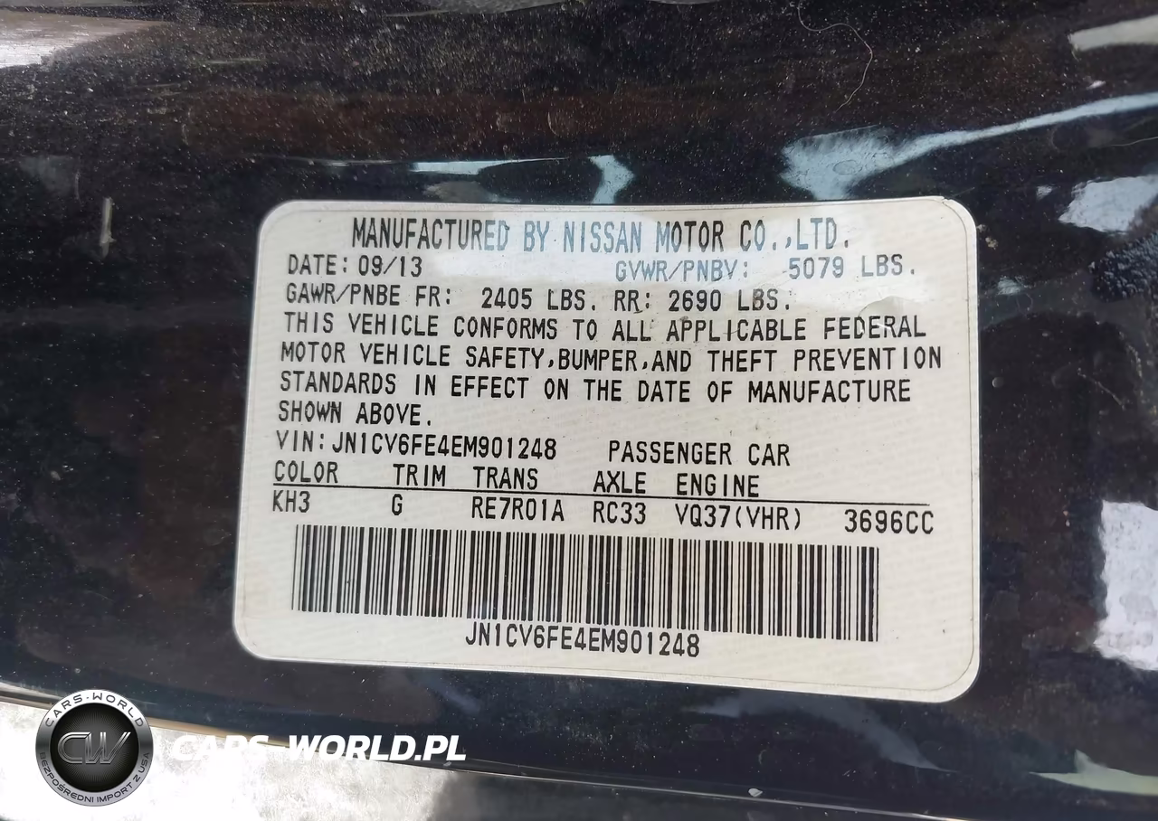 2014 Infiniti Q60 VIN:JN1CV6FE4EM901248 - 9