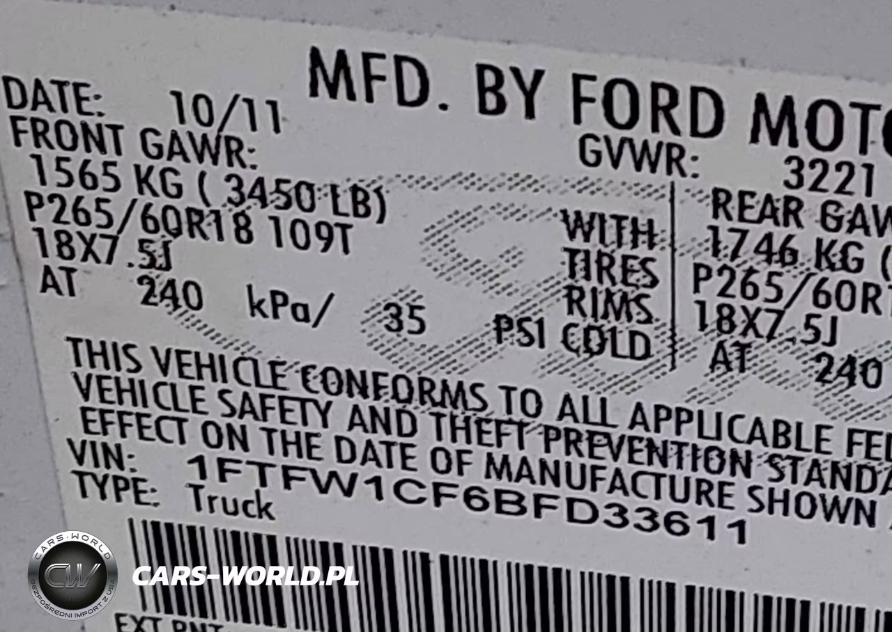 2011 Ford F-150 Xlt VIN:1FTFW1CF6BFD33611 - 9