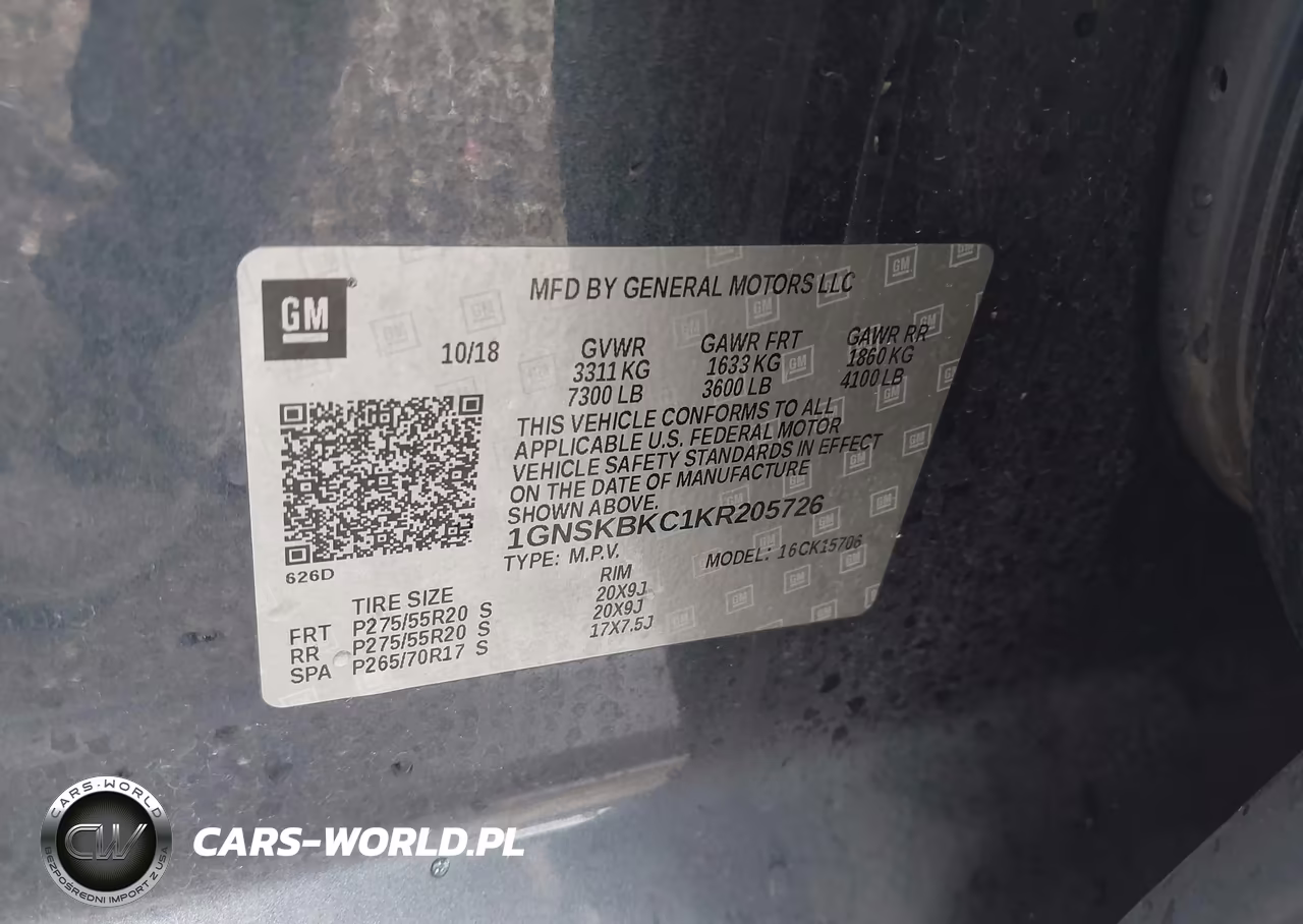 2019 Chevrolet Tahoe Lt VIN:1GNSKBKC1KR205726 - 9