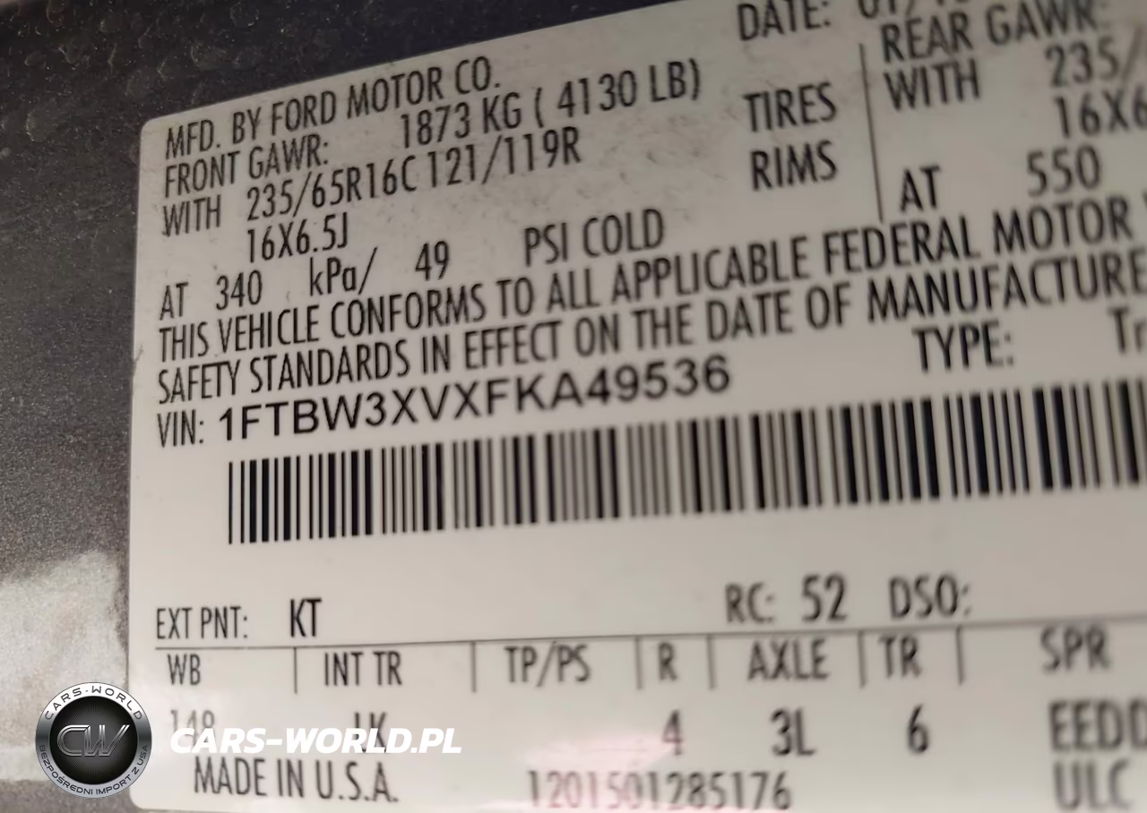 2015 Ford Transit-350 VIN:1FTBW3XVXFKA49536 - 9