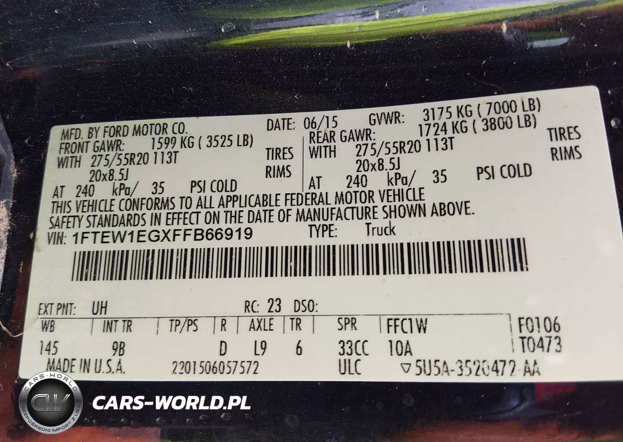2015 Ford F-150 Platinum VIN:1FTEW1EGXFFB66919 - 9