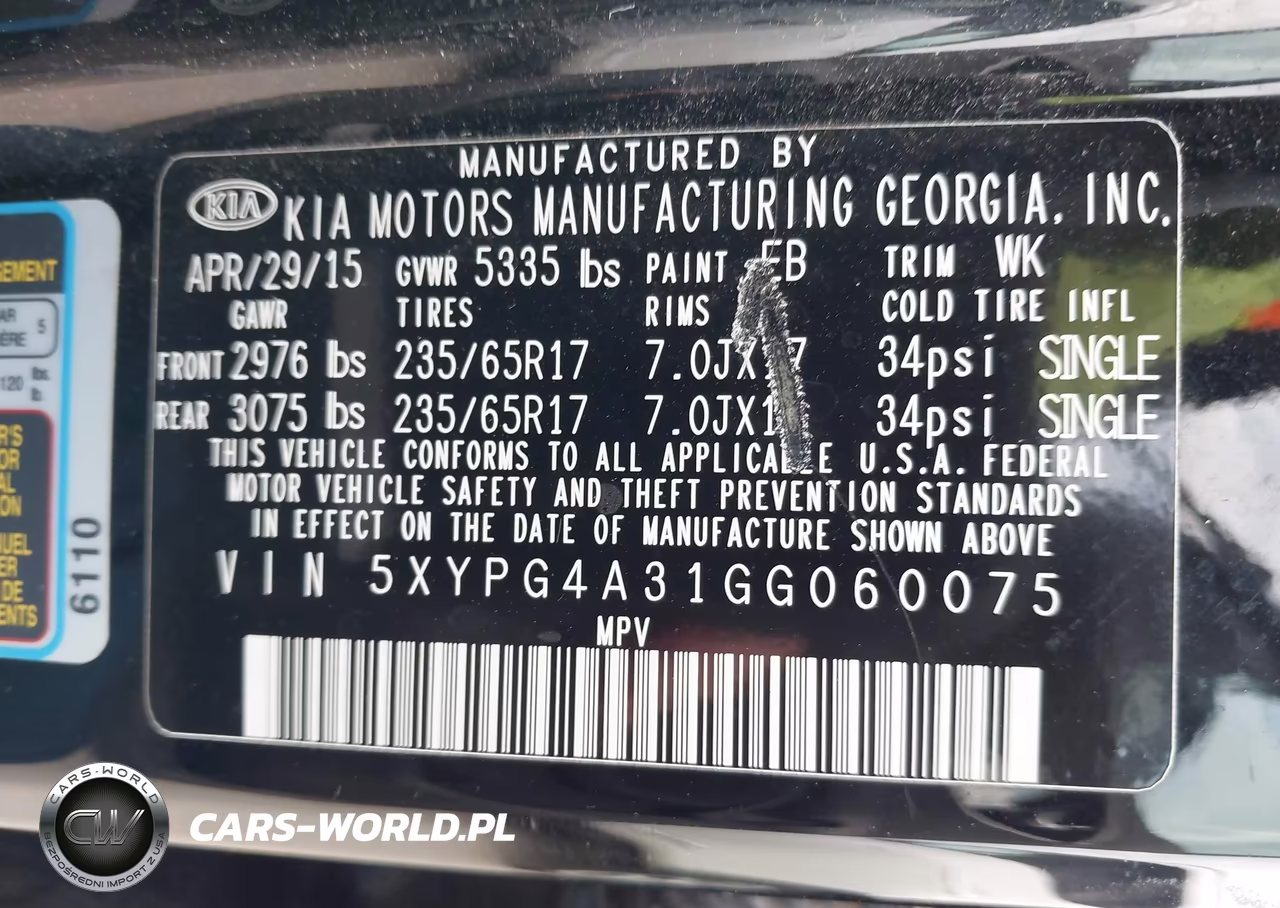2016 Kia Sorento 2.4L Lx VIN:5XYPG4A31GG060075 - 9