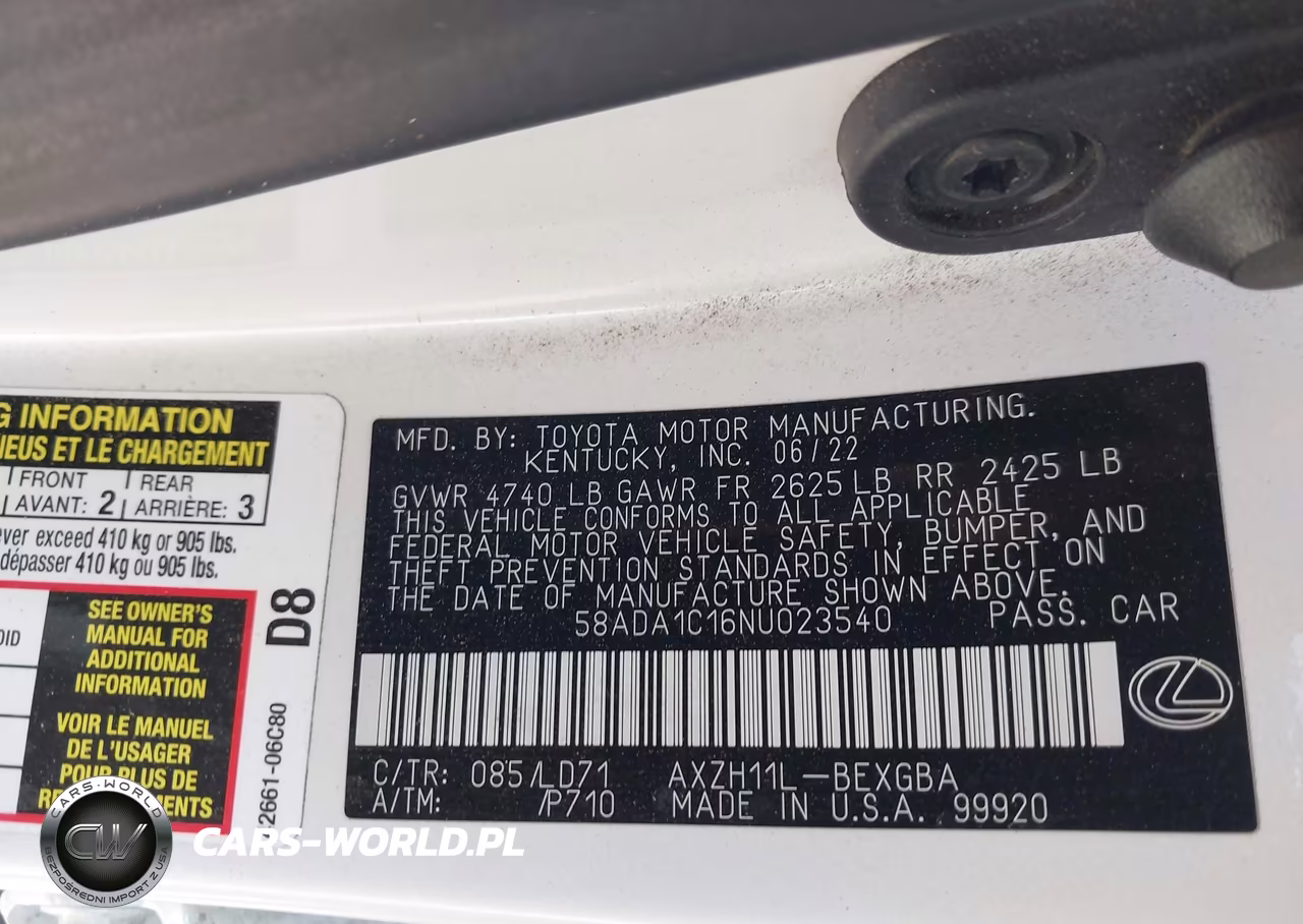 2022 Lexus Es 300H VIN:58ADA1C16NU023540 - 9