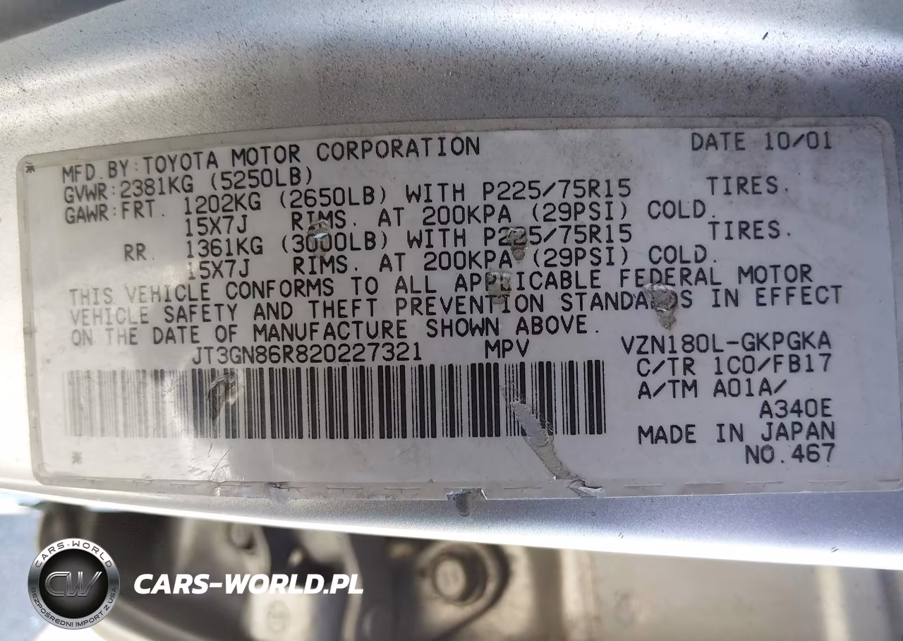 2002 Toyota 4Runner Sr5 V6 VIN:JT3GN86R820227321 - 9