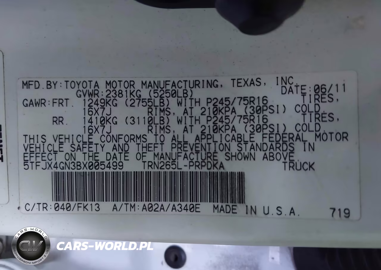 2011 Toyota Tacoma Prerunner VIN:5TFJX4GN3BX005499 - 9