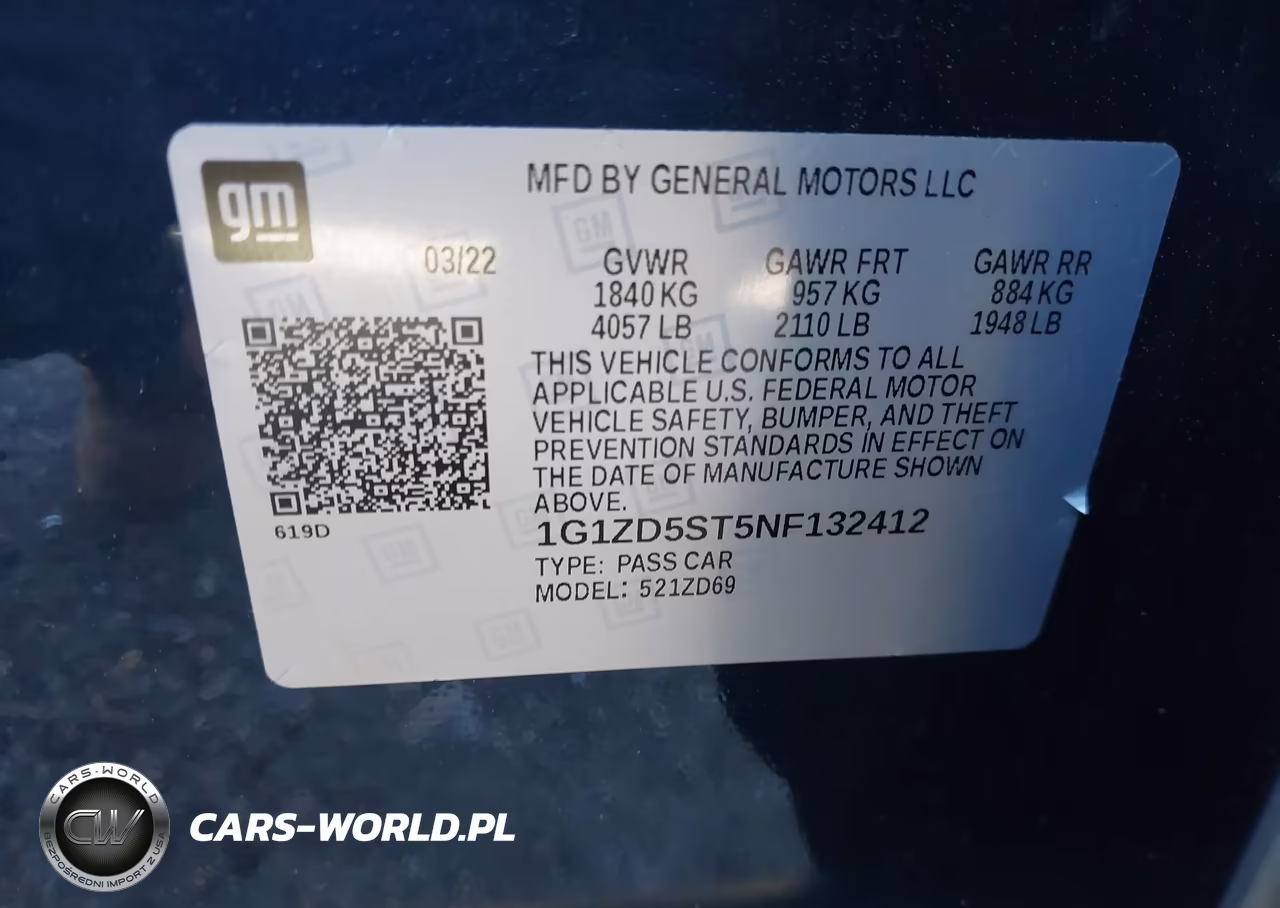2022 Chevrolet Malibu Fwd Lt VIN:1G1ZD5ST5NF132412 - 9