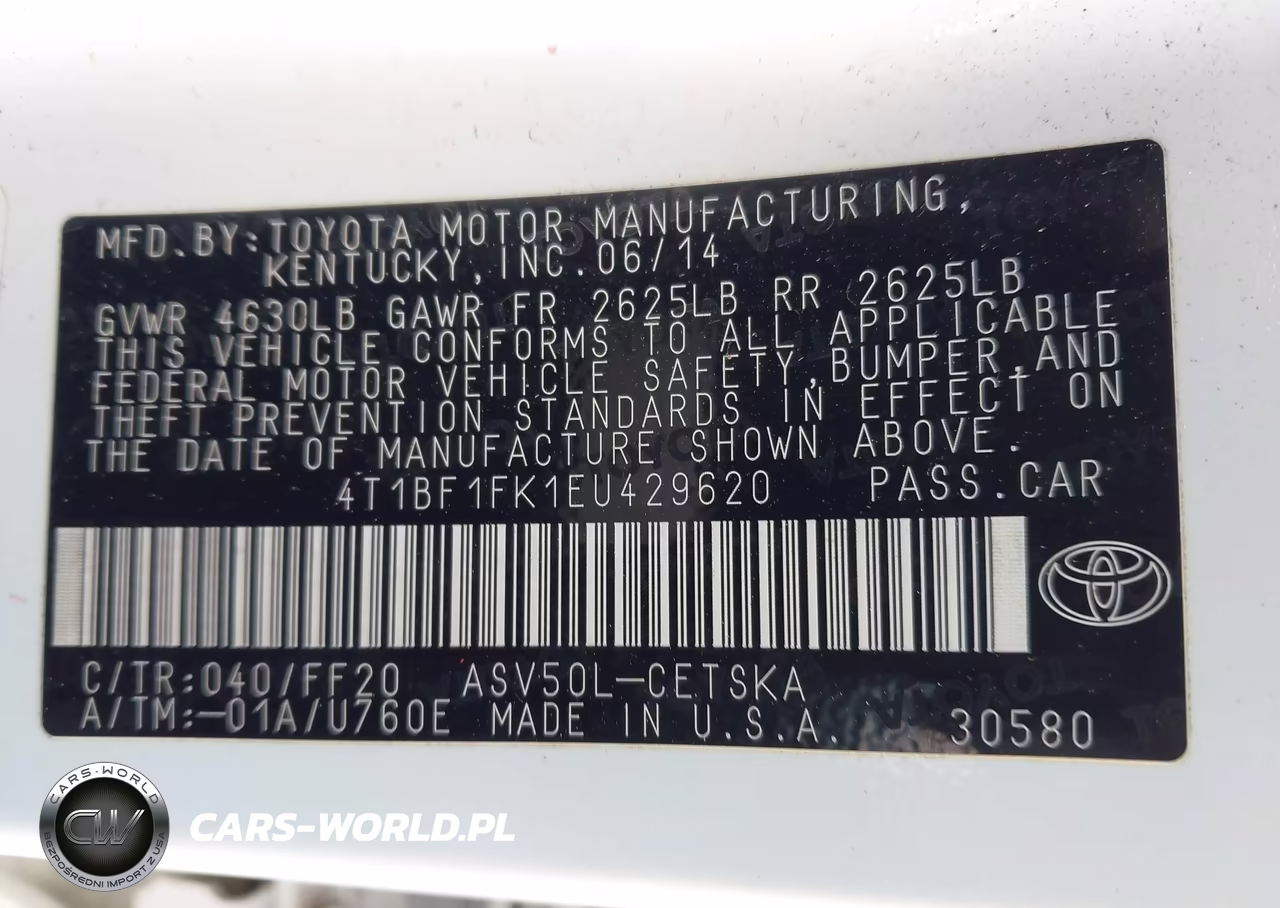 2014 Toyota Camry Se VIN:4T1BF1FK1EU429620 - 9