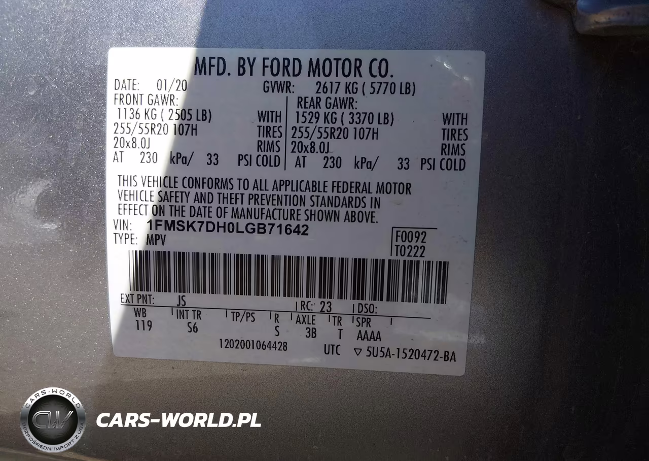 2020 Ford Explorer Xlt VIN:1FMSK7DH0LGB71642 - 9