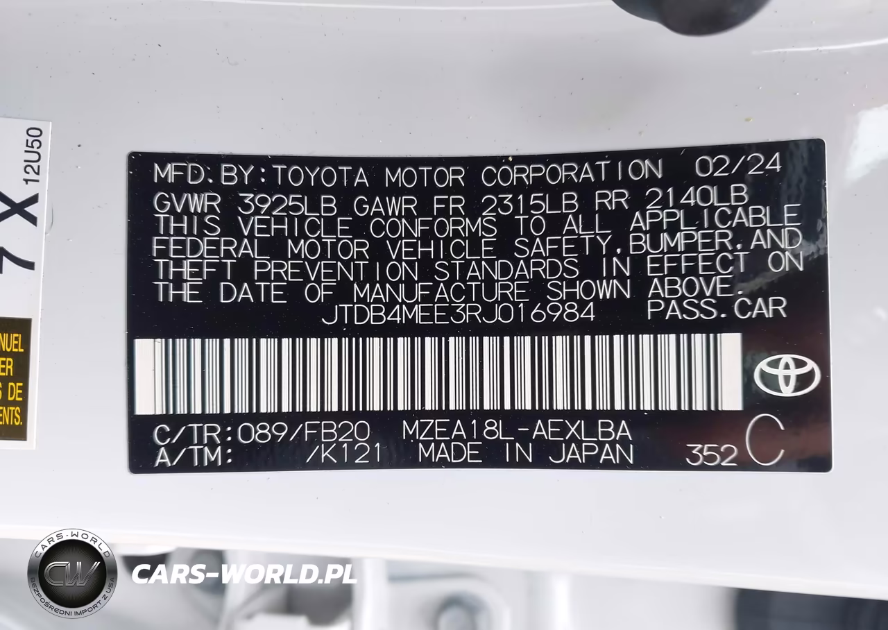 2024 Toyota Corolla Le VIN:JTDB4MEE3RJ016984 - 9