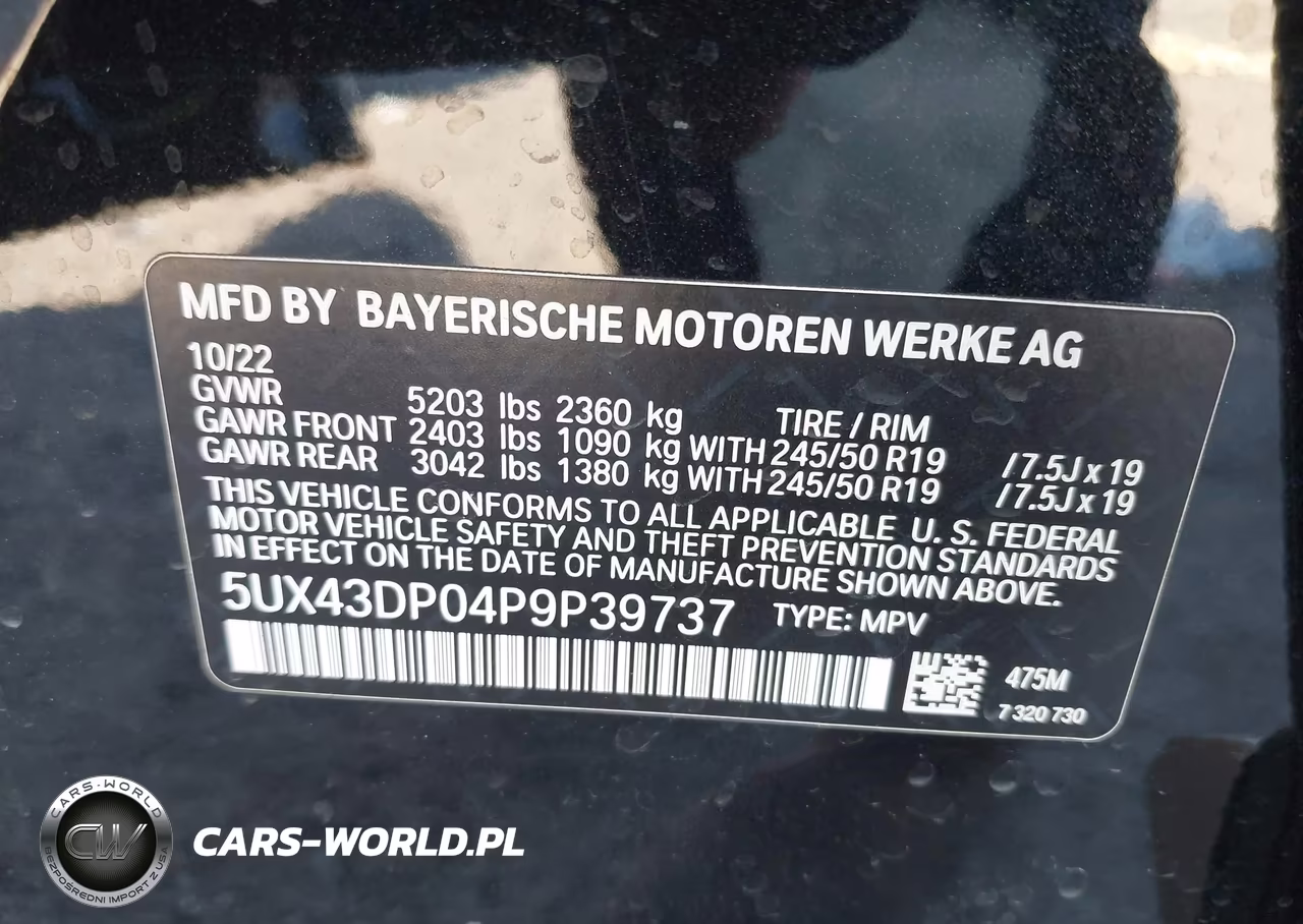 2023 BMW X3 Sdrive30I VIN:5UX43DP04P9P39737 - 9